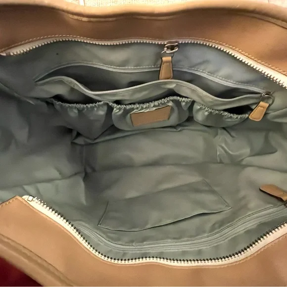 Coach Tan and White Striped Women's Bag - Picture 3 of 6